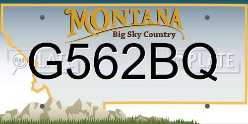 G562BQ Montana License Plate