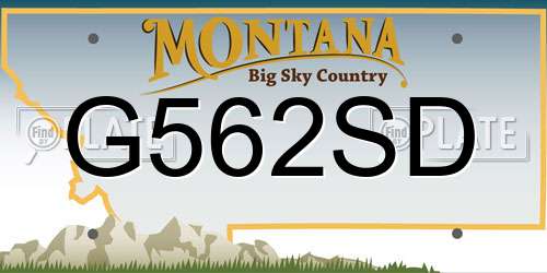 G562SD Montana License Plate