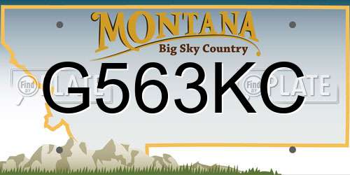G563KC Montana License Plate