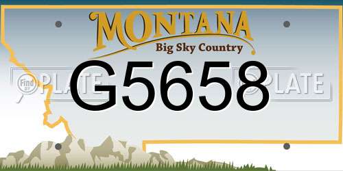 G5658 Montana License Plate
