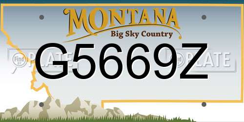 G5669Z Montana License Plate