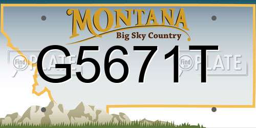 G5671T Montana License Plate