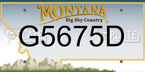 G5675D Montana License Plate