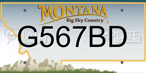 G567BD Montana License Plate