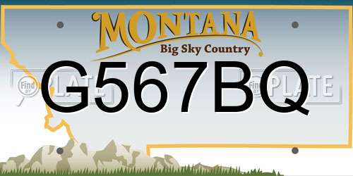 G567BQ Montana License Plate