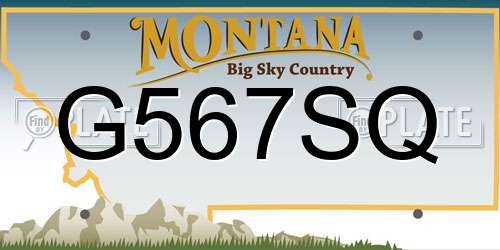 G567SQ Montana License Plate