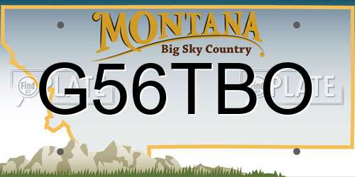 G56TBO Montana License Plate