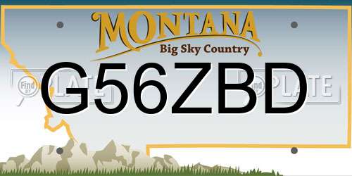 G56ZBD Montana License Plate