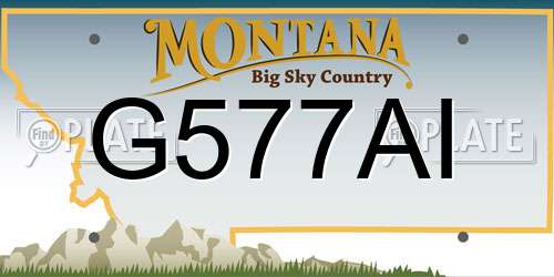 G577AI Montana License Plate