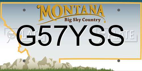 G57YSS Montana License Plate