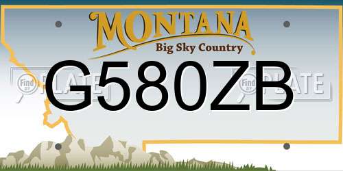 G580ZB Montana License Plate