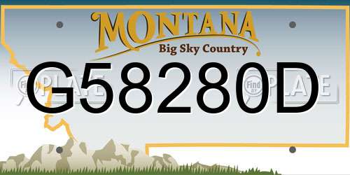G58280D Montana License Plate