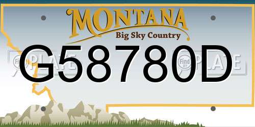 G58780D Montana License Plate
