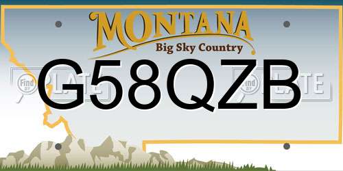 G58QZB Montana License Plate