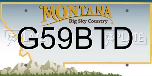 G59BTD Montana License Plate