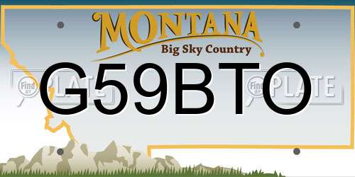 G59BTO Montana License Plate