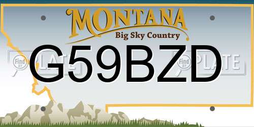G59BZD Montana License Plate
