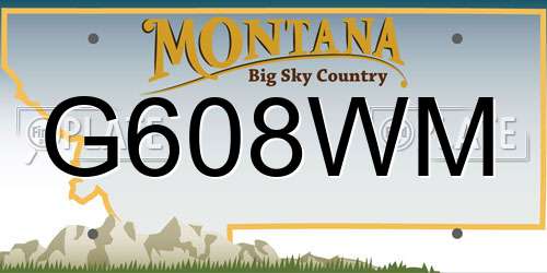 G608WM Montana License Plate