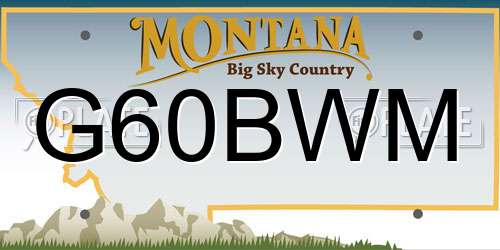 G60BWM Montana License Plate