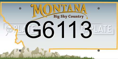 G6113 Montana License Plate