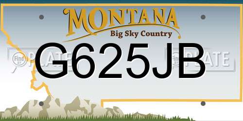 G625JB Montana License Plate