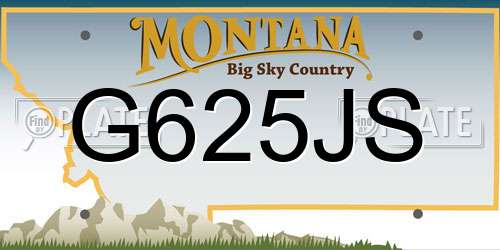 G625JS Montana License Plate