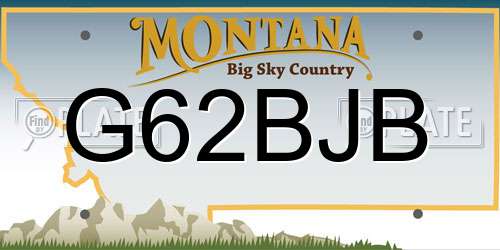 G62BJB Montana License Plate