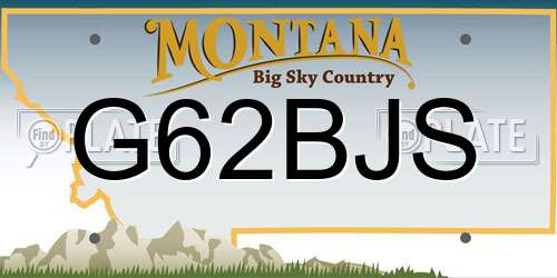 G62BJS Montana License Plate