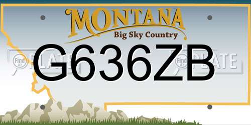 G636ZB Montana License Plate
