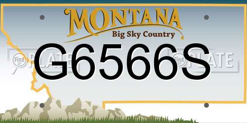 G6566S Montana License Plate