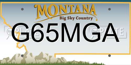 G65MGA Montana License Plate