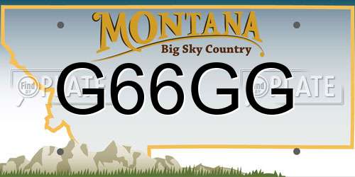 G66GG Montana License Plate