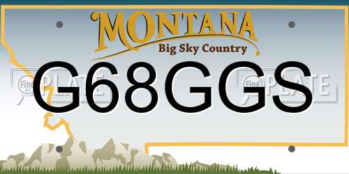 G68GGS Montana License Plate
