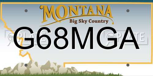 G68MGA Montana License Plate
