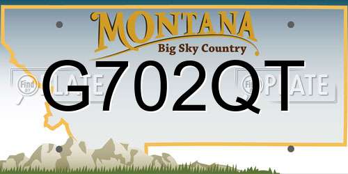 G702QT Montana License Plate