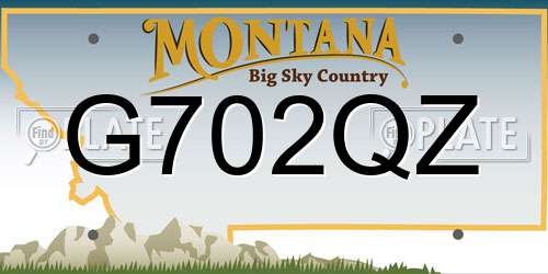 G702QZ Montana License Plate