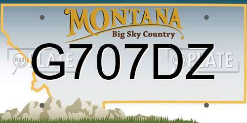 G707DZ Montana License Plate