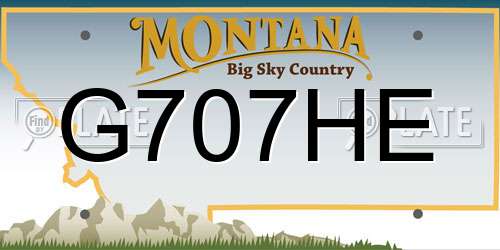 G707HE Montana License Plate