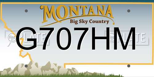 G707HM Montana License Plate