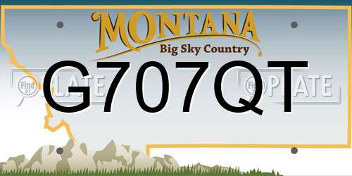 G707QT Montana License Plate