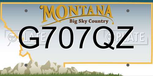 G707QZ Montana License Plate