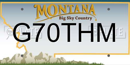 G70THM Montana License Plate