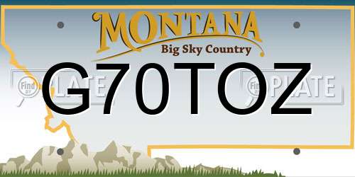 G70TOZ Montana License Plate