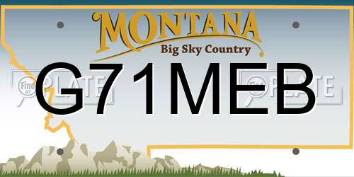 G71MEB Montana License Plate