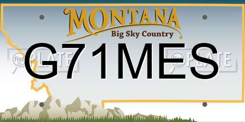 G71MES Montana License Plate