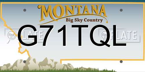 G71TQL Montana License Plate