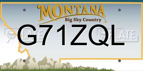 G71ZQL Montana License Plate