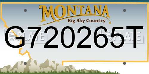 G720265T Montana License Plate