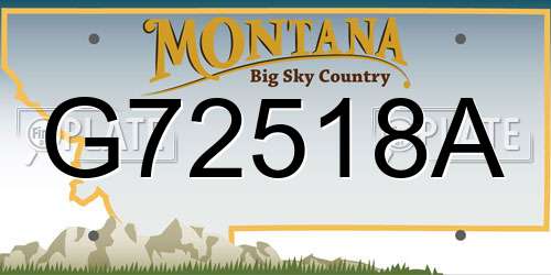 G72518A Montana License Plate