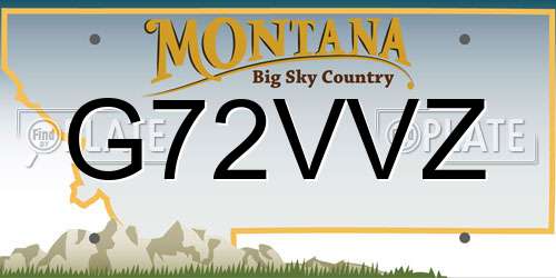 G72VVZ Montana License Plate
